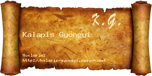 Kalapis Gyöngyi névjegykártya